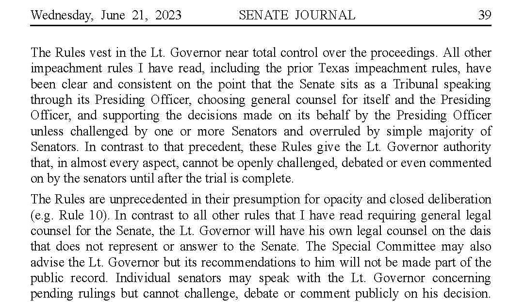 Senate Impeachment Rules